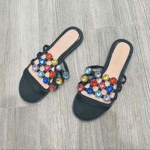 Zara multicolored jewel slide/sandal - Bejeweled Taylor Swift
